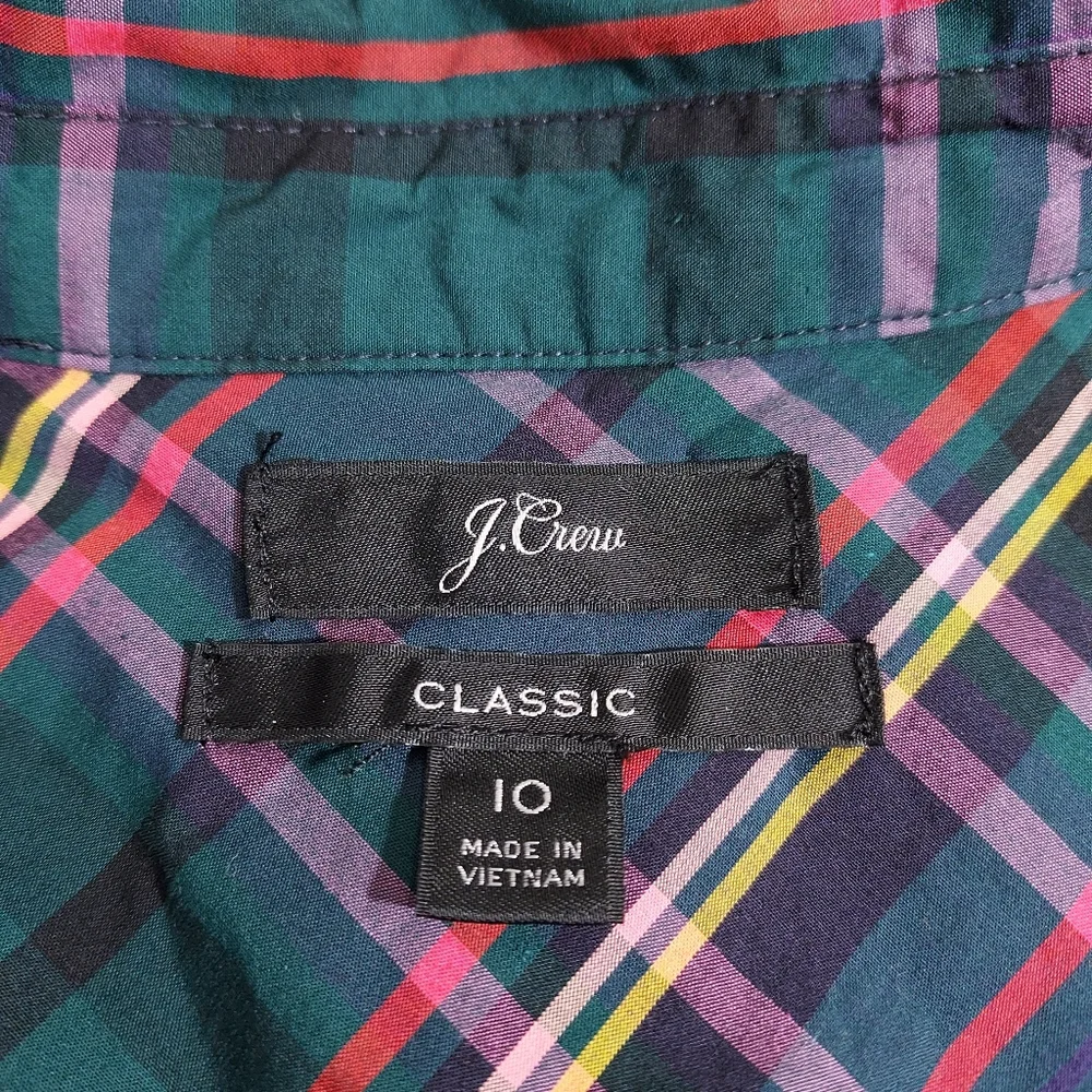 J. Crew Classic Tartan Button Down Shirt 10